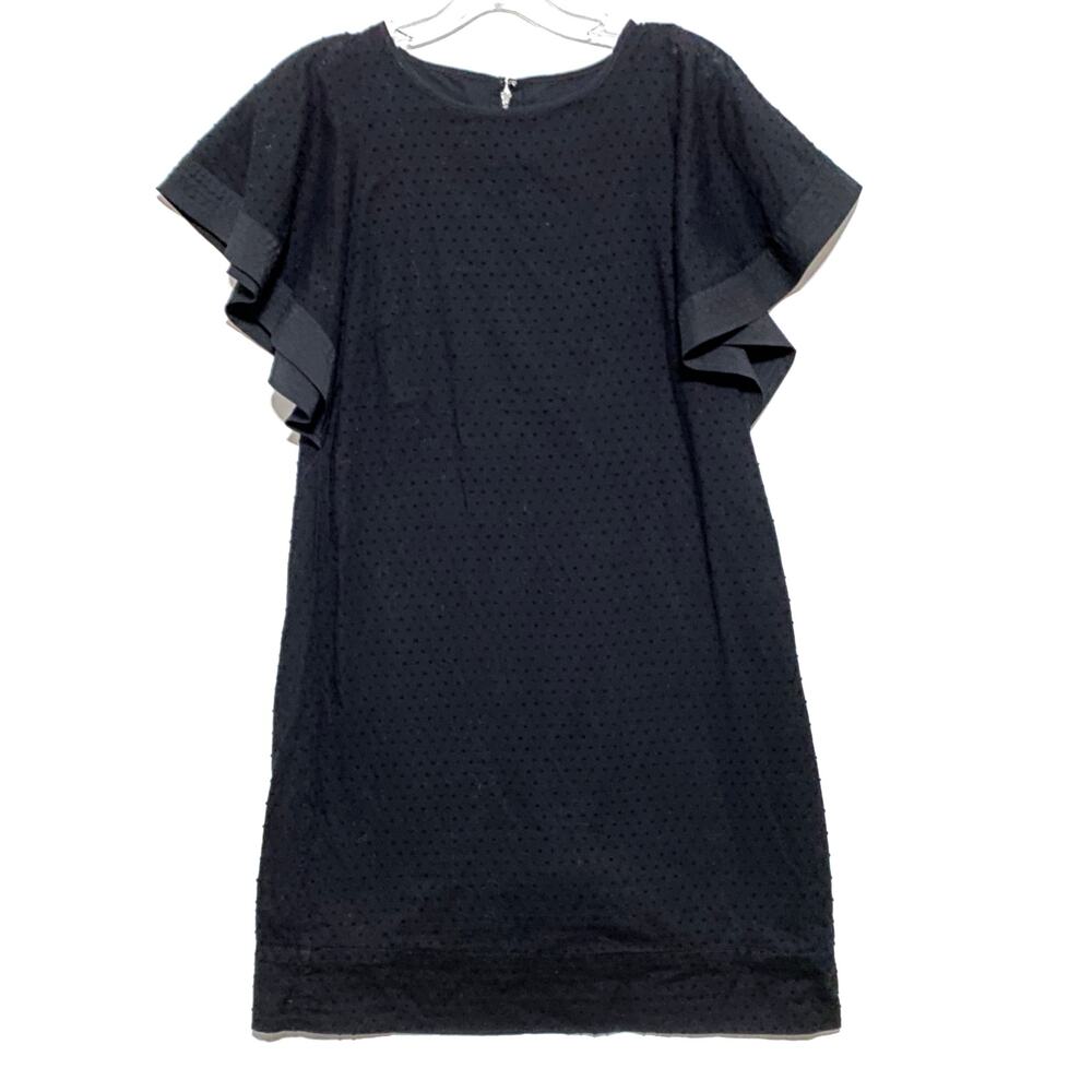 J Crew Swiss Dot Flutter Sleeve Shift Dress Womens 4 Whimsigoth Fairy Witchy Emo